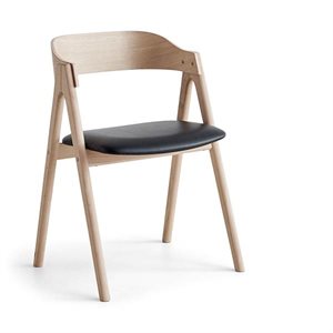 Findahl - Mette stol - Sort læder - Vælg træsort